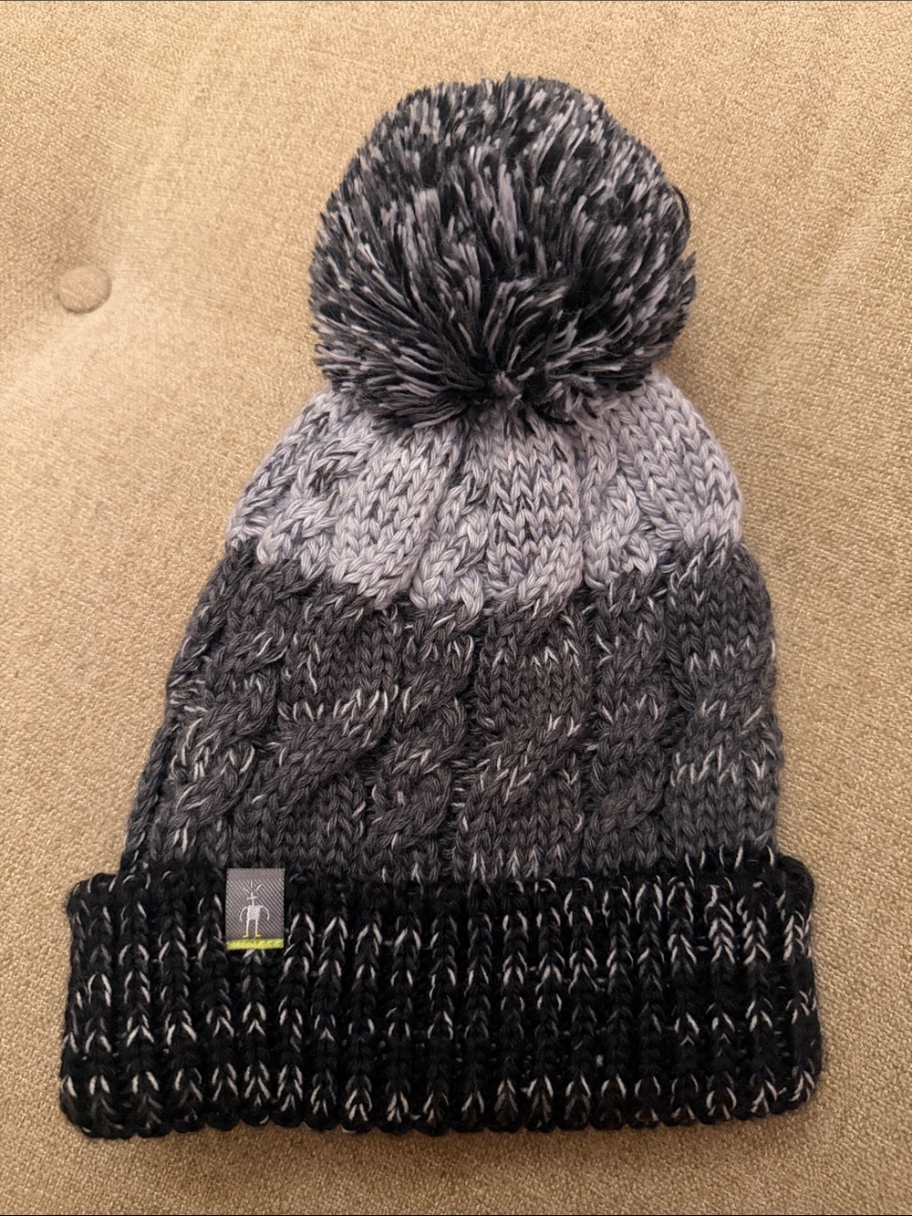 Smartwool Isto Retro Wool Blend Beanie Hat Black & Gray